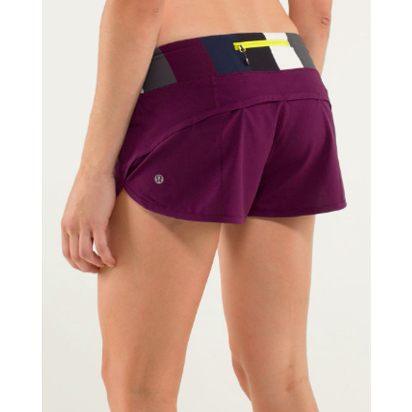 lululemon athletica Pants - LULULEMON Run: Speed Short Plum / Pow Stripe Angel Wing Size 6 running casual